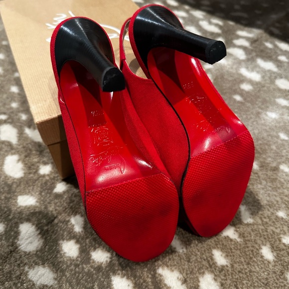 Christian Louboutin Red Open Toe Sling Back Pump. Size 38.5 - Picture 5 of 13